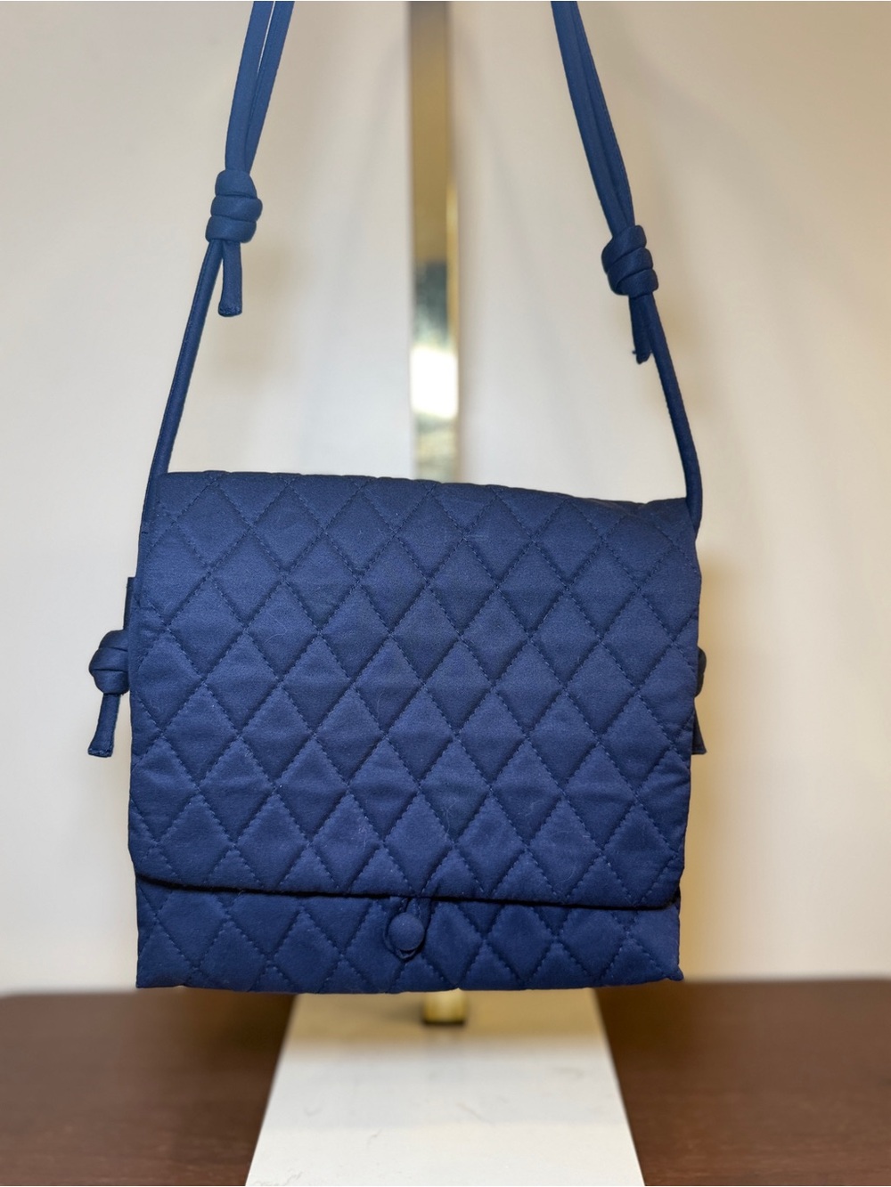 Vera Bradley Quilted Navy Crossbody with Knotted Strap